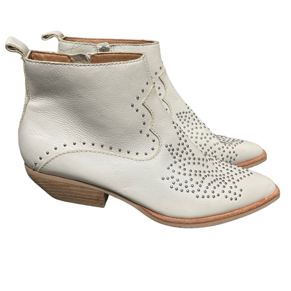 Dolce Vita white studded western cowboy boots